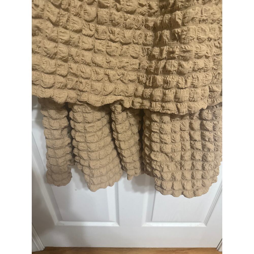 Simply Southern NWT Bubble Ruffle Mini Dress Size Large Brown Flowy Boho - Picture 4 of 11